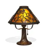 Heintz Art Metal Shop, table lamp with poppy decorated shade
