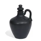 Norse Pottery, uncommon earthenware snake jug with stopper