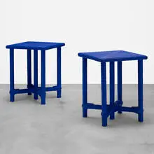 Afribaka tables, pair by Christian Astuguevieille, 2013, lacquered rope, sold Jun 2019