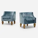 Jacques Quinet, lounge chairs, pair
