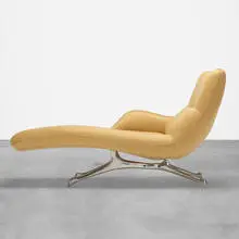 Vladimir Kagan, VK chaise, 1999, upholstery, aluminum