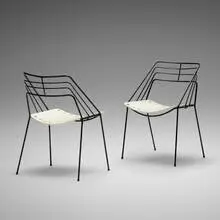 Kyoto chairs, pair by Mathieu Matégot, 1954, enameled steel, sold Jun 2019