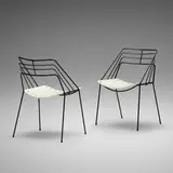 Mathieu Matégot, Kyoto chairs, pair, 1954, enameled steel
