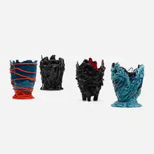 vases, set of four by Gaetano Pesce, c. 1995, 2006, 2007, resin, sold Jun 2019