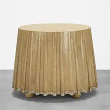 Dorothy Draper, trompe l'oeil occasional table, c. 1950, lacquered and hand-painted vellum over wood