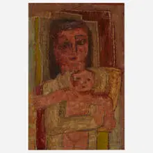 Untitled by Louise Nevelson, c. 1945, oil on canvas, sold Jun 2019