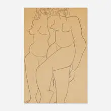 Untitled by Louise Nevelson, c. 1932, ink on paper, sold Jun 2019