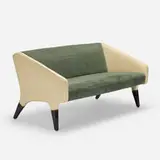 sofa for the Hotel Parco dei Principi, Rome by Gio Ponti, 1964, skai, upholstery, lacquered wood, brass, sold Jun 2019