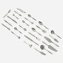 Gio Ponti, Diamond silverware, 1958, sterling silver, stainless steel
