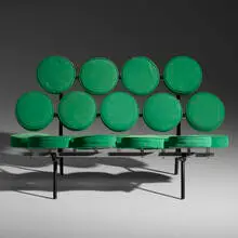 Marshmallow sofa by George Nelson & Associates, 1956, upholstery, enameled steel, chrome-plated steel, sold Jun 2019