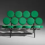 Marshmallow sofa by George Nelson & Associates, 1956, upholstery, enameled steel, chrome-plated steel, sold Jun 2019