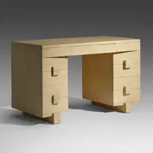 Samuel Marx, desk from the Block residence, Chicago, 1948, crackle-lacquered wood
