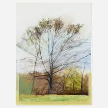 October 15, 1984 by Sylvia Plimack Mangold, 1984, oil pastel on paper, sold Jun 2019