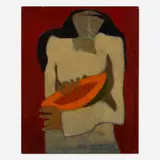 Tilsa Tsuchiya, Mujer con papaya, c. 1957/59, oil on canvas