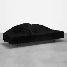 Pyrenees sofa by Patrik Fredrickson and Ian Stallard, 2007, polyurethane foam, flocked fibers, enameled steel, sold Jun 2019