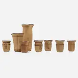 Loloma Pottery, collection of eight vessels, c. 1954, glazed earthenware