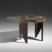 table from Price Tower, Bartlesville, Oklahoma by Frank Lloyd Wright, 1956, copper, sold Jun 2019