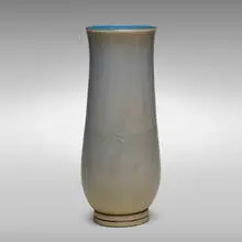 Monumental Alba vase, model 3461 by Tomaso Buzzi, 1932-33, lattimo glass with gold leaf and blue interior, sold Jun 2019