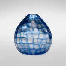 Occhi vase, model 8532 by Tobia Scarpa, c. 1965, transparent glass with light blue murrine, sold Jun 2019