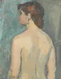 Frith Milward, Untitled, Frith Milward (1906-1982) Half length nude oil on board 45 x 34cm .