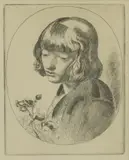 Leon Underwood, Untitled, Leon Underwood (1890-1975) 'The Tulip Girl' etching
