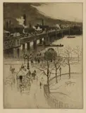 Robert Charles Goff, Untitled, Robert Charles Goff (1837-1922) Charing Cross Railway etching