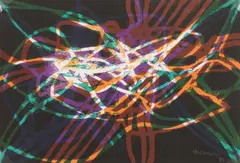 Untitled by Stanley William Hayter, Stanley William Hayter (1901-1988) ‘ Sundown ’ lithograph printed in three colours, on hand made wove paper, sold Apr 2021