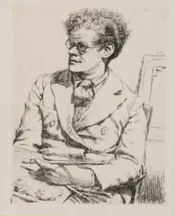 Paul Drury, Untitled, Paul Drury (1903-1987) Portrait of Carel Weight (Garton 38) etching