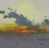 Frederick Cuming, Untitled, Fred Cuming RA (b.1930) Camber Sunset silkscreen print in colours