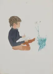 Untitled by Patrick Procktor, Patrick Procktor RA (1936-2003) 'Marcus and a pink' aquatint painted in colours, sold Apr 2021
