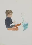 Patrick Procktor, Untitled, Patrick Procktor RA (1936-2003) 'Marcus and a pink' aquatint painted in colours