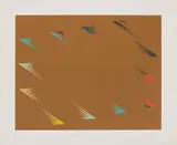 Tess Jaray, Untitled, Tess Jaray (b.1937) Untitled incised brown paper over screenprint in colours