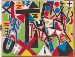 A. R. Penck, SPIELEN UND BAUEN, 2002, Acryl auf Leinwand