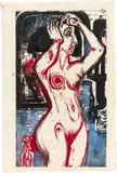 Ernst Ludwig Kirchner, Toilette, 1921, Farbholzschnitt auf Japan