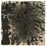Geteiltes Bild by Günther Uecker, 1986, Nägel über schwarzer Acrylfarbe auf Leinwand auf Holz, vom Künstler gespalten, sold Nov 2009