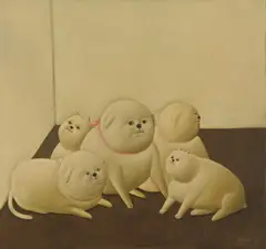 Perros by Fernando Botero, 1966, Öl auf Leinwand, sold Nov 2012