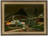 Franz Radziwill, Die Fäden der Geheimnisse, 1956, Öl auf Leinwand, auf Holz aufgezogen