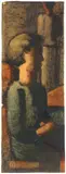 Oskar Schlemmer, Sitzende nach rechts, 1936, Öl auf Ölpapier