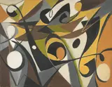 Ernst Wilhelm Nay, Figurale - Eta, 1949, Öl auf Leinwand