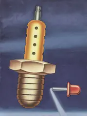 Konrad Klapheck, Der Traum vom Fliegen, 1988, Öl auf Leinwand
