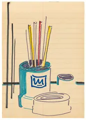 Sigmar Polke, Skizzenbuch vom 30.12.1969, 1969, 32 Filzstiftzeichnungen auf Papier (Stenoblock)