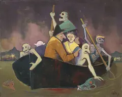 Karl Hofer, Höllenfahrt, 1947, Öl auf Leinwand