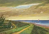 Franz Radziwill, Deich bei Schillig, 1939, Öl auf Leinwand, auf Holz aufgezogen