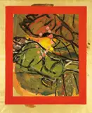 Georg Baselitz, de Chiricos Selbstbildnis, 1995, Blattgold und Öl auf Leinwand
