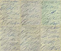 Cy Twombly, Roman Notes, 1970, Folge von 6 Farboffsetlithographien, jeweils auf leichtem Karton