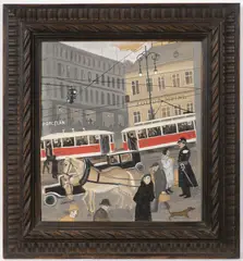 Milada Marešová, Wenceslas Square, 1924, Tempera, cardboard