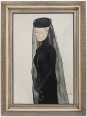 Milada Marešová, Woman in Grief, 1931, Oil on canvas