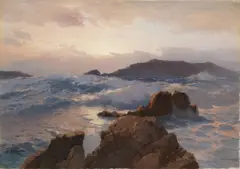 Sea Surf by Alexej Vasilijevič Hanzen, 1931, oil, canvas, sold Dec 2022