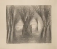 Jan Zrzavý, Well in Karlachovy Sady, 1940s, Lithography on paper