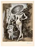 Vénus et l'Amour, d'après Lucas Cranach l'Ancien by Pablo Picasso, c. 1960, Color lithograph on paper, sold May 2019